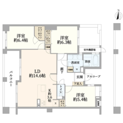 3LDK＋WIC、専有面積：80.16m2、バルコニー面積：11.77m2(間取)