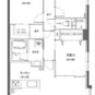 間取 3LDK＋WIC、専有面積：76.87m2、バルコニー面積：15.00m2