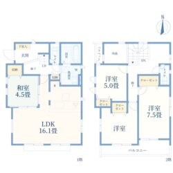 4LDK、土地面積131.15m2、建物面積99.77m2(間取)