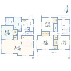 4LDK、土地面積131.15m2、建物面積100.90m2(間取)