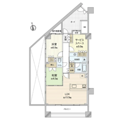 2SLDK、専有面積：70.20m2、バルコニー面積：11.45m2(間取)