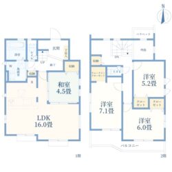 4LDK＋WIC、土地面積131.15m2、建物面積99.78m2(間取)