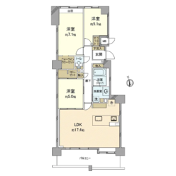 3LDK＋WIC、専有面積：78.82m2、バルコニー面積：20.85m2(間取)