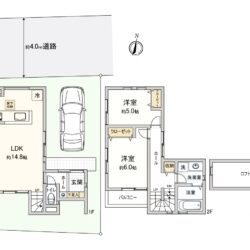 2LDK＋ロフト、土地面積81.80m2、建物面積66.73m2(間取)