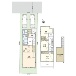 3LDK、土地面積123.93m2、建物面積110.34m2(間取)