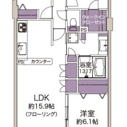 3LDK＋WIC、専有面積：76.38m2、バルコニー面積：10.96m2(間取)