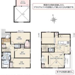 2LDK＋S、土地面積125.33m2、建物面積99.67m2(間取)