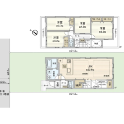 4LDK＋S、土地面積144.15m2、建物面積102.76m2