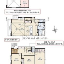 1LDK＋2S、土地面積109.00m2、建物面積87.08m2(間取)