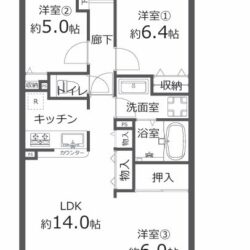 3LDK、専有面積：68.87m2、バルコニー面積：10.80m2(間取)