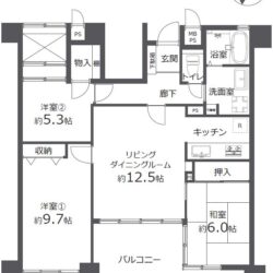 3LDK、専有面積：83.37m2、バルコニー面積：9.45m2(間取)