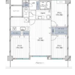 3LDK、専有面積：66.26m2、バルコニー面積：10.80m2(間取)