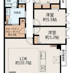 3LDK＋WIC、専有面積：91.10m2、バルコニー面積：10.50m2(間取)