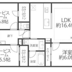 1LDK＋2S＋2WIC、専有面積：80.30m2、バルコニー面積：14.60m2(間取)