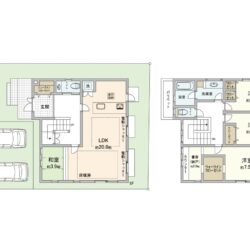 3LDK＋書斎＋和室＋WIC+SIC、土地面積156.39m2、建物面積124.62m2(間取)