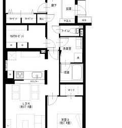 3LDK＋WIC＋マルチクローゼット、専有面積：91.25m2、バルコニー面積：11.66m2(間取)