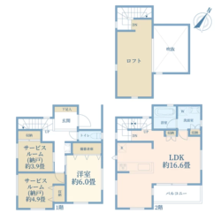 1LDK＋2S＋ステップストレージ、土地面積100.03m2、建物面積81.62m2(間取)