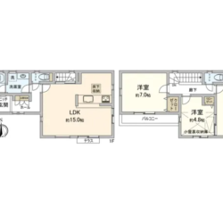 3LDK、土地面積104.90m2、建物面積82.38m2(間取)