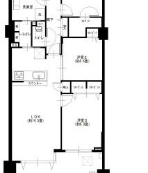 3LDK＋WIC、専有面積：76.76m2、テラス面積：25.52m2(間取)