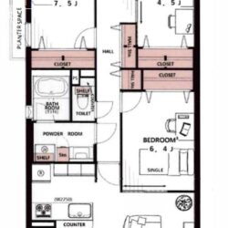 3LDK、専有面積：88.27m2、バルコニー面積：4.80m2(間取)