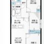 間取 3LDK、専有面積：59.74m2、バルコニー面積：5.40m2