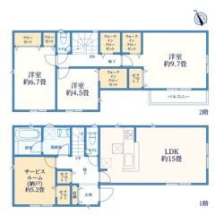 3SLDK＋3WIC、土地面積139.61m2、建物面積102.06m2(間取)