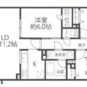 間取 2SLDK、専有面積：68.39m2、バルコニー面積：9.79m2