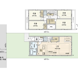 4LDK＋WIC、土地面積144.17m2、建物面積104.54m2