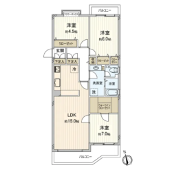 3LDK＋WIC、専有面積：81.18m2、バルコニー面積：15.68m2(間取)