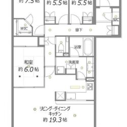 4LDK＋WIC＋SIC、専有面積：102.66m2、バルコニー面積：14.20m2(間取)