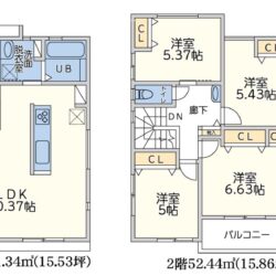 4LDK+SIC、土地面積138.61m2、建物面積103.78m2(間取)