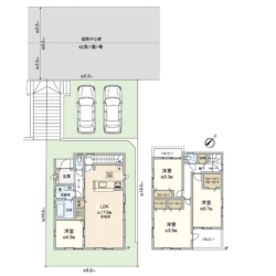 4LDK＋WIC、土地面積136.90m2、建物面積101.43m2(間取)