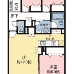 3LDK、専有面積：76.50m2、バルコニー面積：12.80m2(間取)