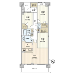 3LDK＋3WIC＋SIC、専有面積：86.56m2、バルコニー面積：12.60m2(間取)